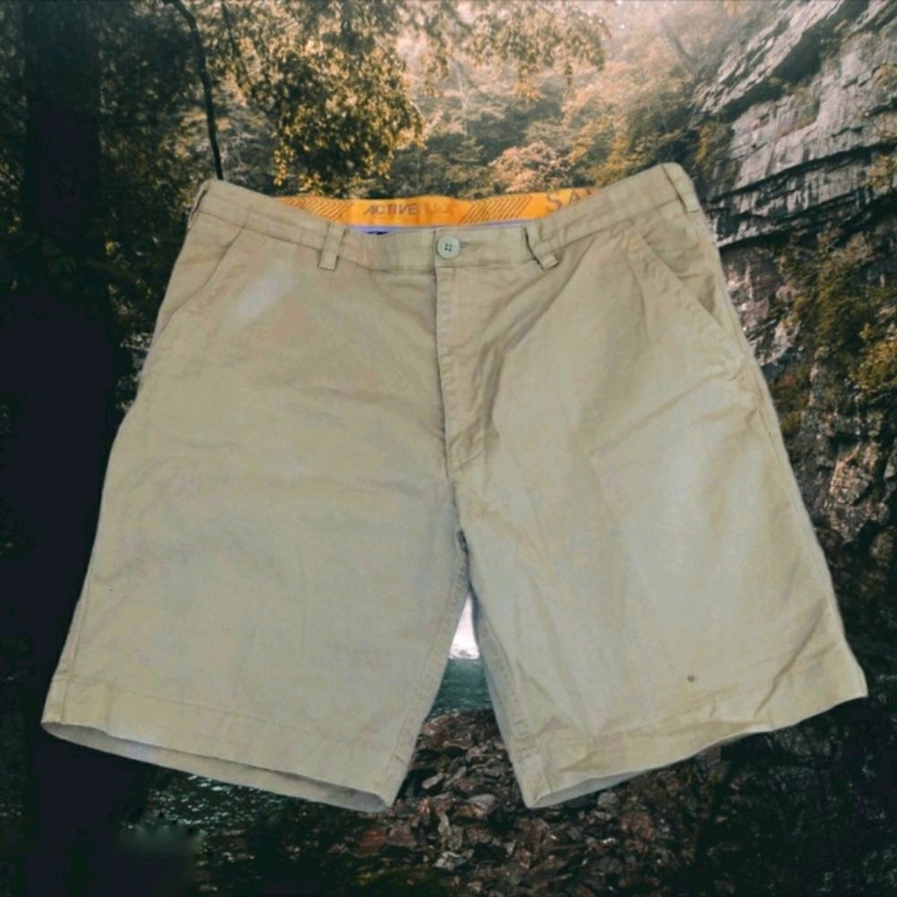 SAVANE Tan Active Flex Athletic Walking Shorts